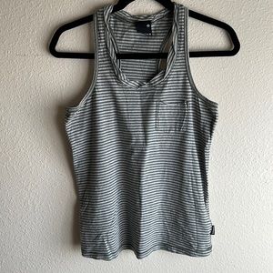 Nixon XS Green and Grey Striped Tank Top